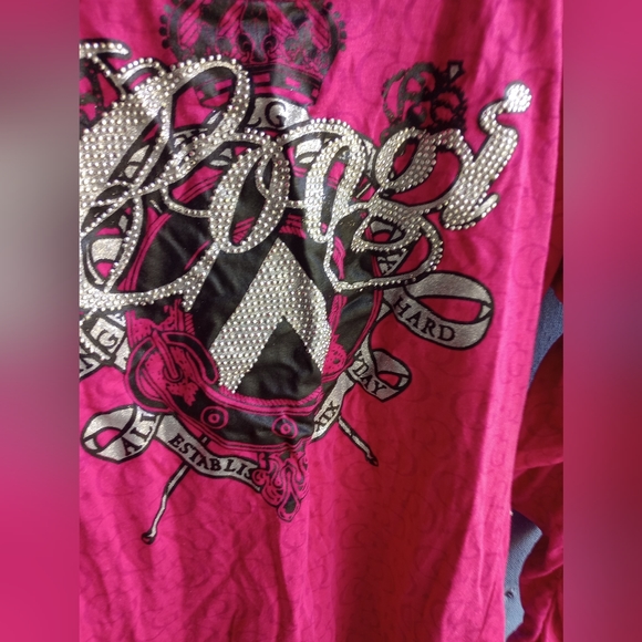 Coogi Women's Size Small Pink Embellished Top with Necklace - Picture 3 of 4